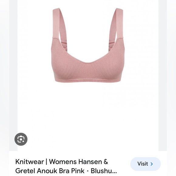 NWT Hansen and & Gretel ANOUK BRA designer ribbed knit crop top bralette pink - Picture 7 of 12